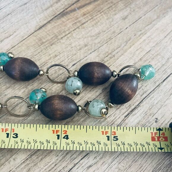 Boho Wood Beaded Necklace - Picture 4 of 4